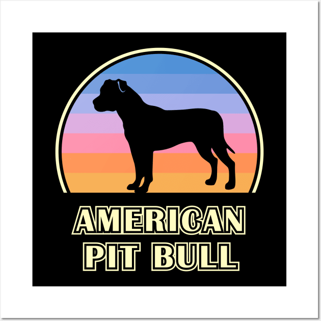 American Pit Bull Terrier Vintage Sunset Dog Wall Art by millersye